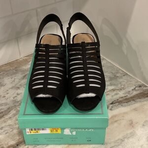 Elegant Black Slingback Sandals by Pegello